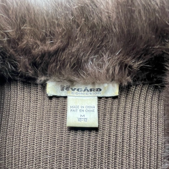 Vintage Suede Rabbit Brown Sweater Jacket - Picture 3 of 7